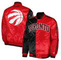 Toronto Raptors Starter Fast Break Satin Full-Snap Jacket - Black/Red