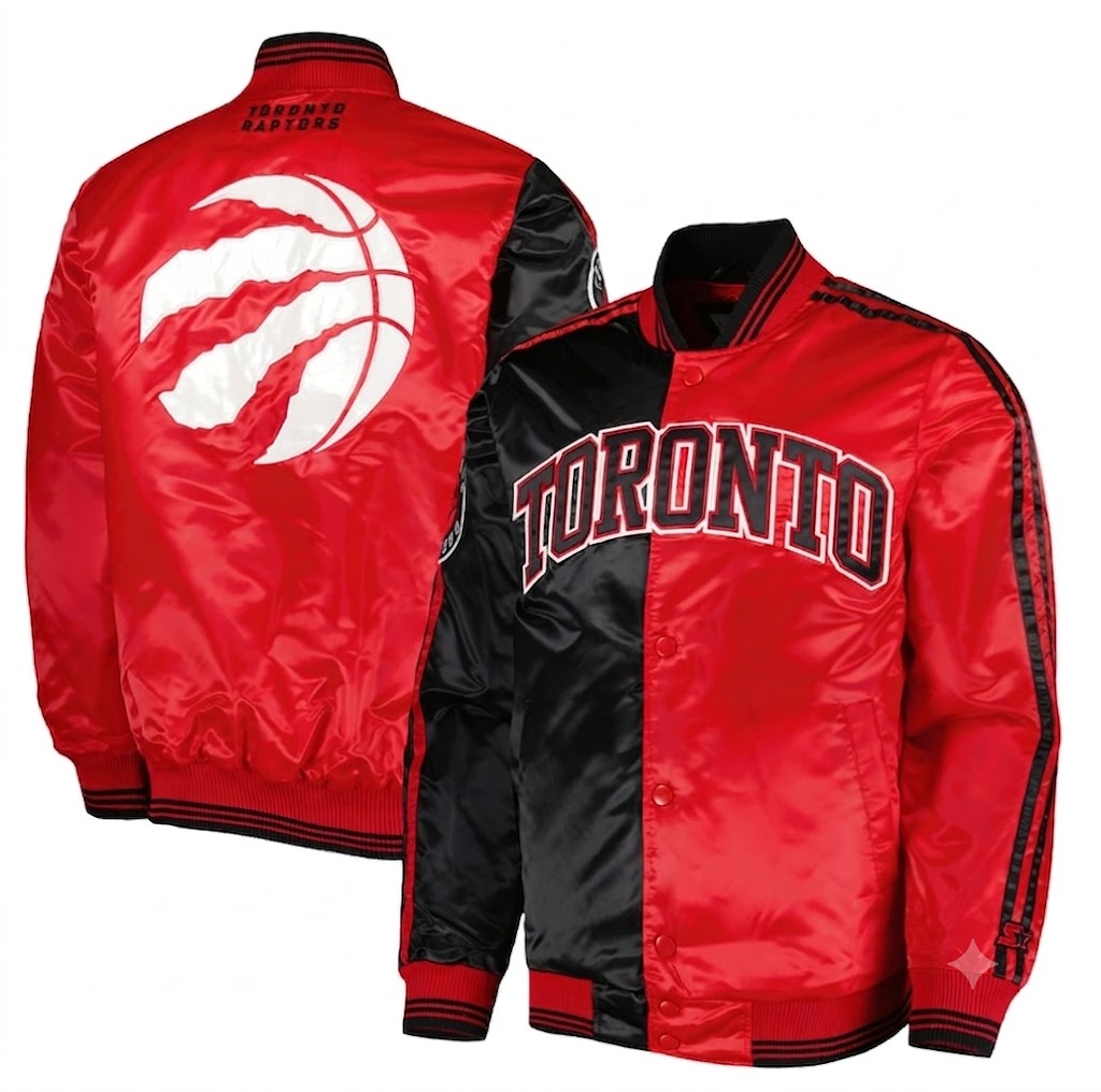 Toronto Raptors Starter Fast Break Satin Full-Snap Jacket - Black/Red