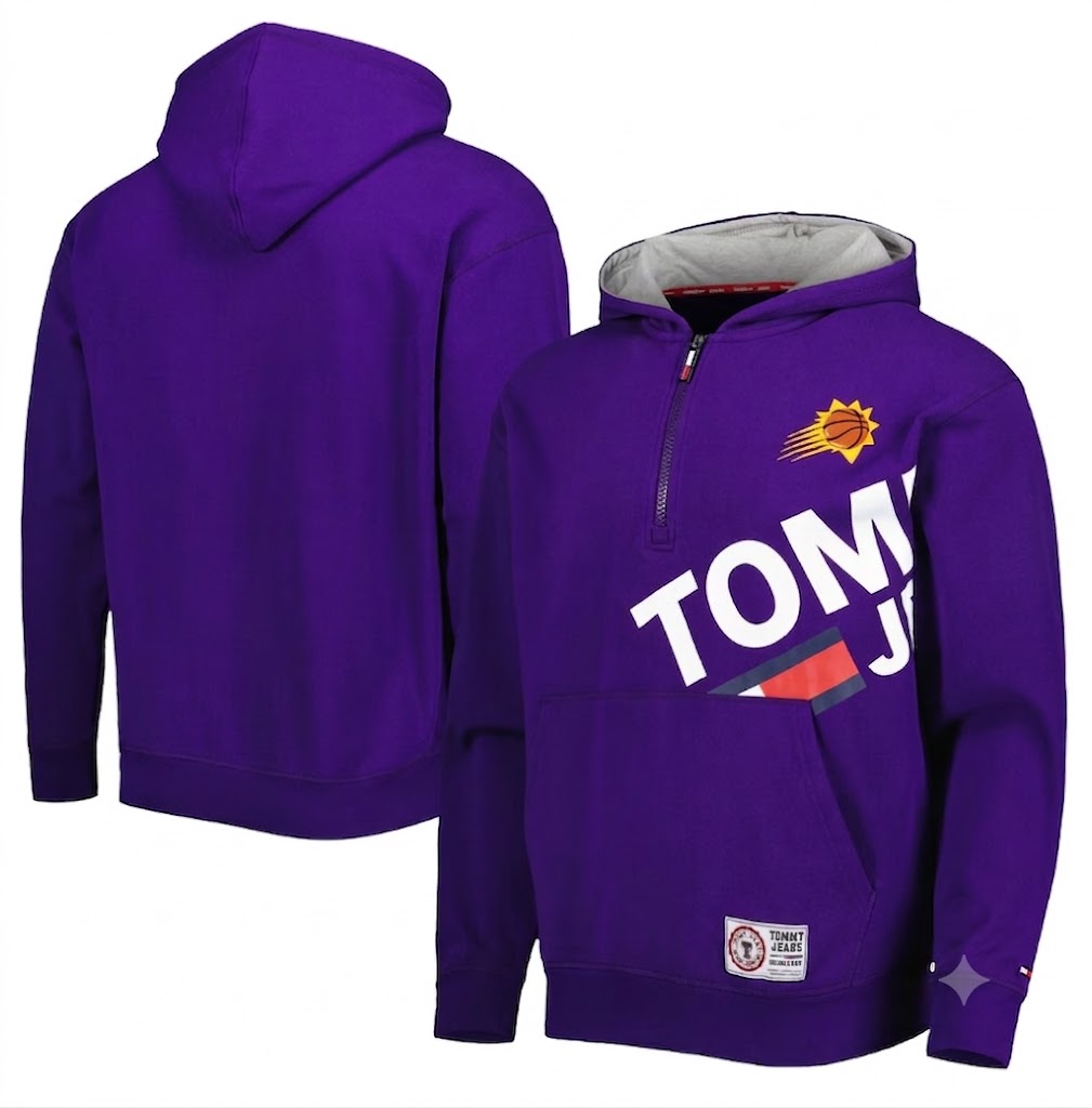 Phoenix Suns Tommy Jeans Bernard Half-Zip Hoodie - Purple