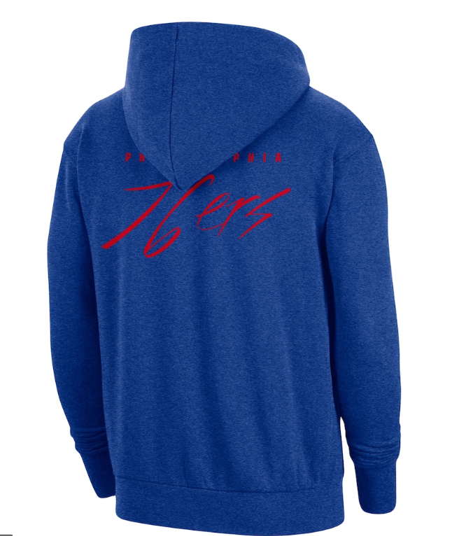 Philadelphia 76ers Nike Courtside Versus Flight Pullover Hoodie - Heather Royal