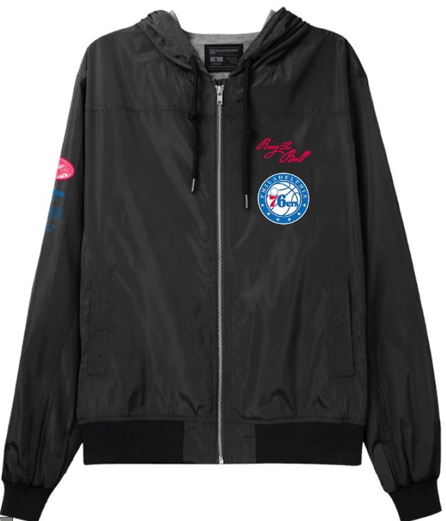 Philadelphia 76ers Bleacher Report x Mitchell & Ness Unisex Backstage Crew Hoodie Full-Zip Jacket - Black
