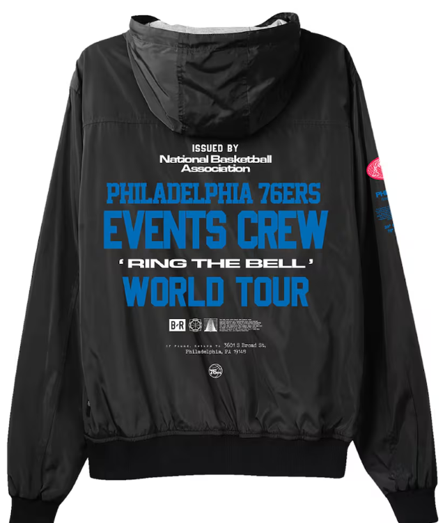 Philadelphia 76ers Bleacher Report x Mitchell & Ness Unisex Backstage Crew Hoodie Full-Zip Jacket - Black