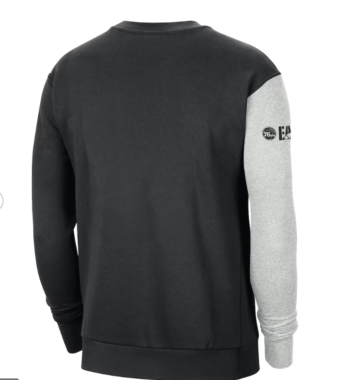 Philadelphia 76ers Nike Courtside Versus Force & Flight Pullover Sweatshirt - Black/Heather Gray