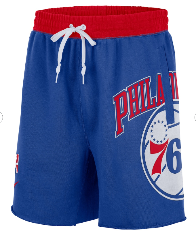 Philadelphia 76ers Nike 75th Anniversary Courtside Fleece Shorts - Royal