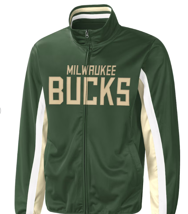 Milwaukee Bucks G-III Sports by Carl Banks Contender Wordmark Full-Zip Track Jacket - Hunter Green