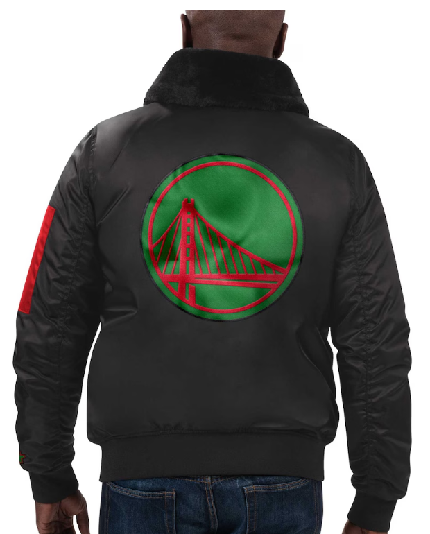Golden State Warriors Starter x Ty Mopkins Black History Month Satin Full-Zip Jacket - Black