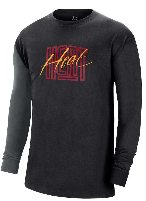 Miami Heat Nike Courtside Versus Flight MAX90 Long Sleeve T-Shirt - Black