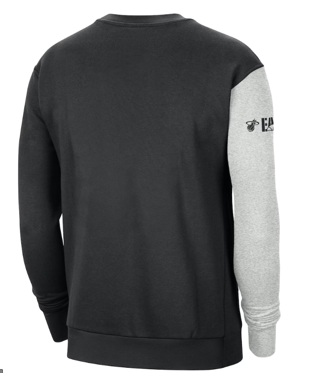 Miami Heat Nike Courtside Versus Force & Flight Pullover Sweatshirt - Black/Heather Gray