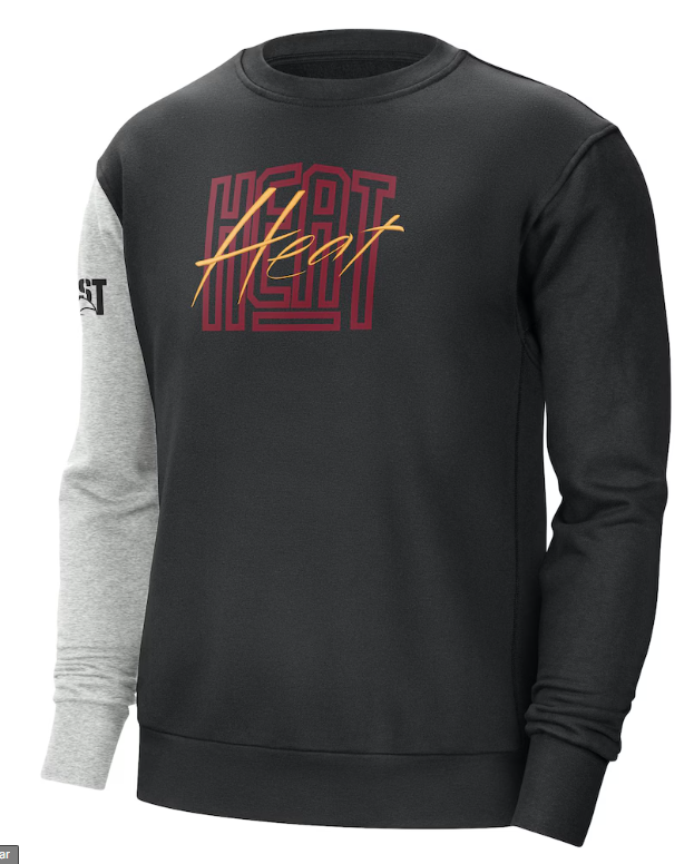 Miami Heat Nike Courtside Versus Force & Flight Pullover Sweatshirt - Black/Heather Gray