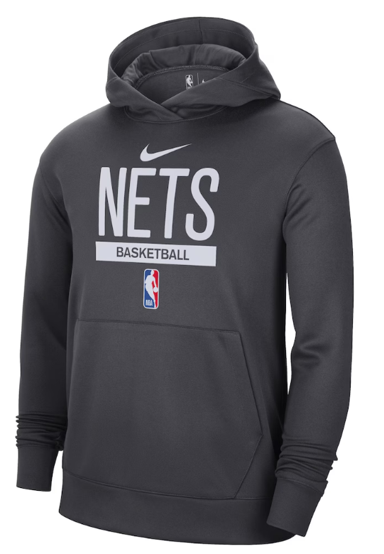 Brooklyn Nets Nike 2022/23 Spotlight On-Court Practice Performance Pullover Hoodie - Anthracite