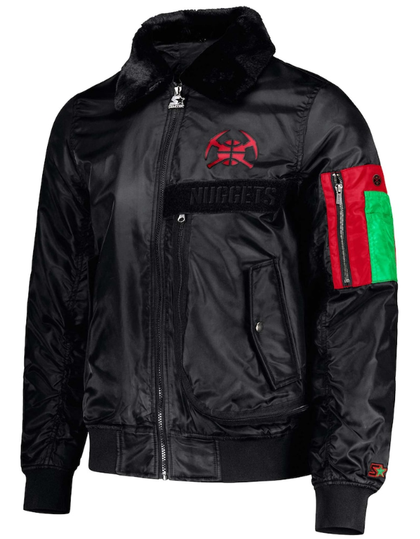 Denver Nuggets Starter x Ty Mopkins Black History Month Satin Full-Zip Jacket - Black