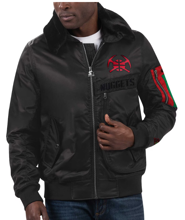 Denver Nuggets Starter x Ty Mopkins Black History Month Satin Full-Zip Jacket - Black
