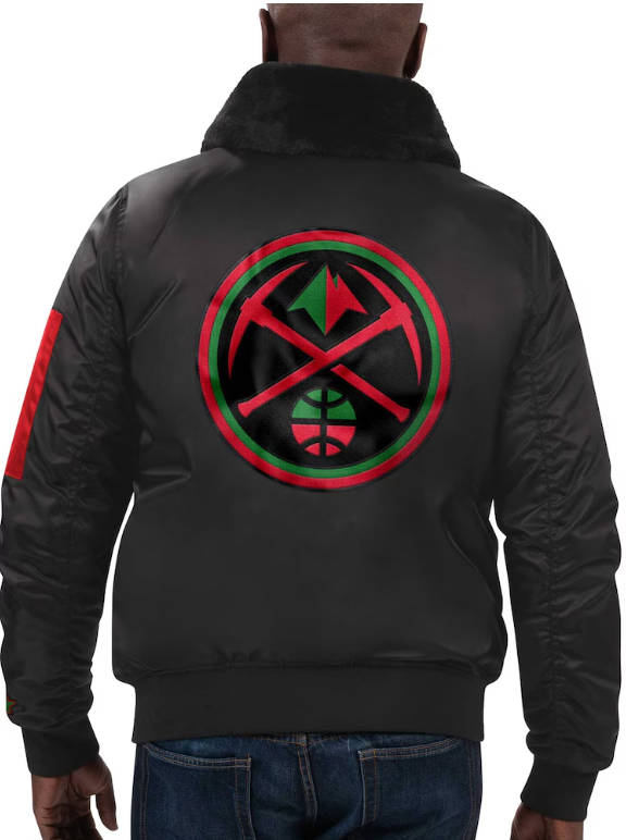 Denver Nuggets Starter x Ty Mopkins Black History Month Satin Full-Zip Jacket - Black