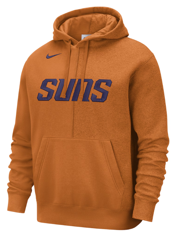 Phoenix Suns Nike Courtside Versus Stitch Split Pullover Hoodie - Orange