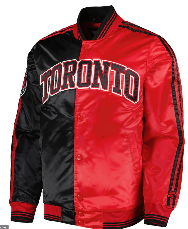 Toronto Raptors Starter Fast Break Satin Full-Snap Jacket - Black/Red