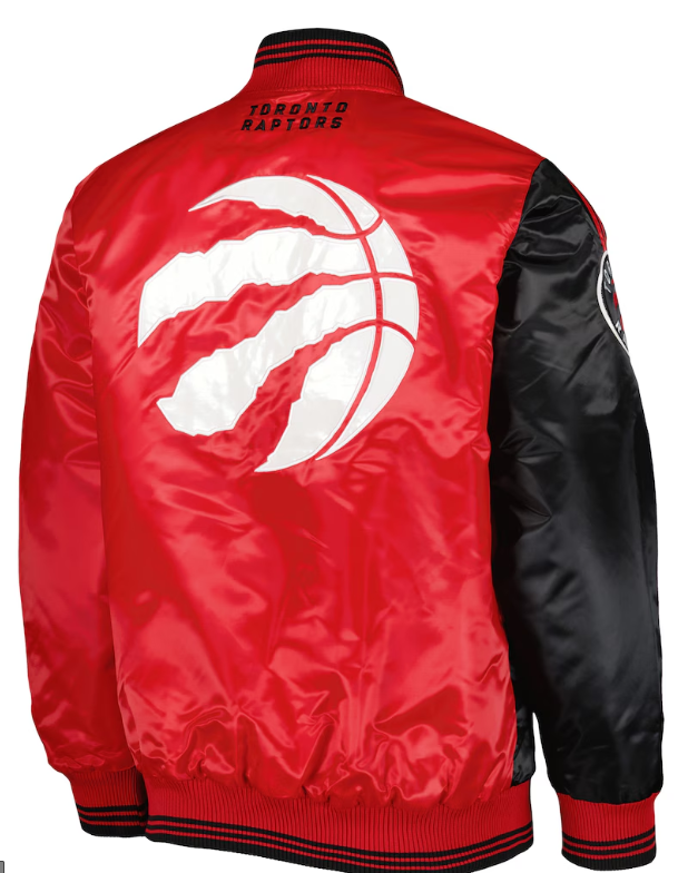 Toronto Raptors Starter Fast Break Satin Full-Snap Jacket - Black/Red