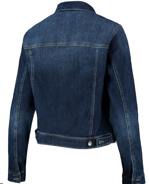 Chicago Bulls Lusso Women's Georgie Swarovski Crystals Button-Up Denim Jacket - Blue