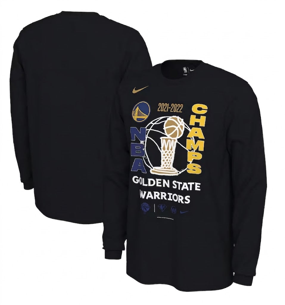 Golden State Warriors Nike 2022 NBA Finals Champions Locker Room Long Sleeve T-Shirt - Black