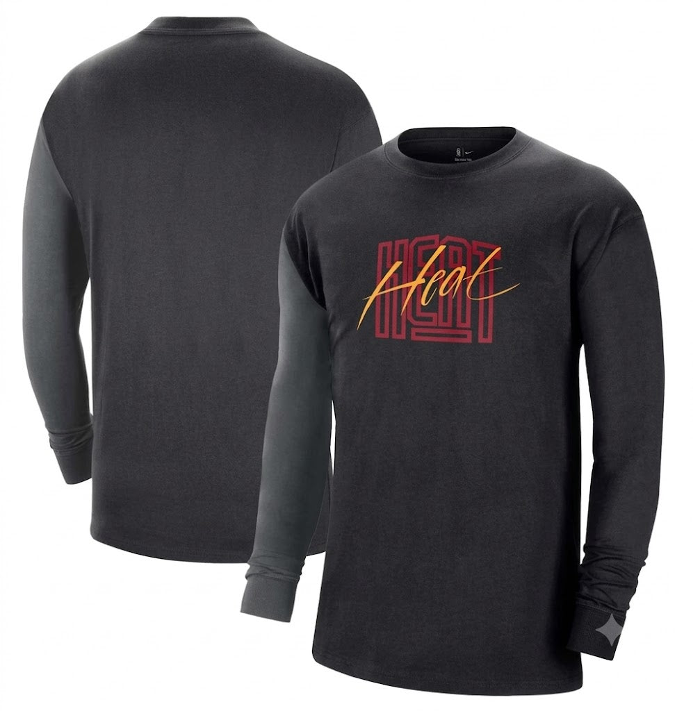 Miami Heat Nike Courtside Versus Flight MAX90 Long Sleeve T-Shirt - Black