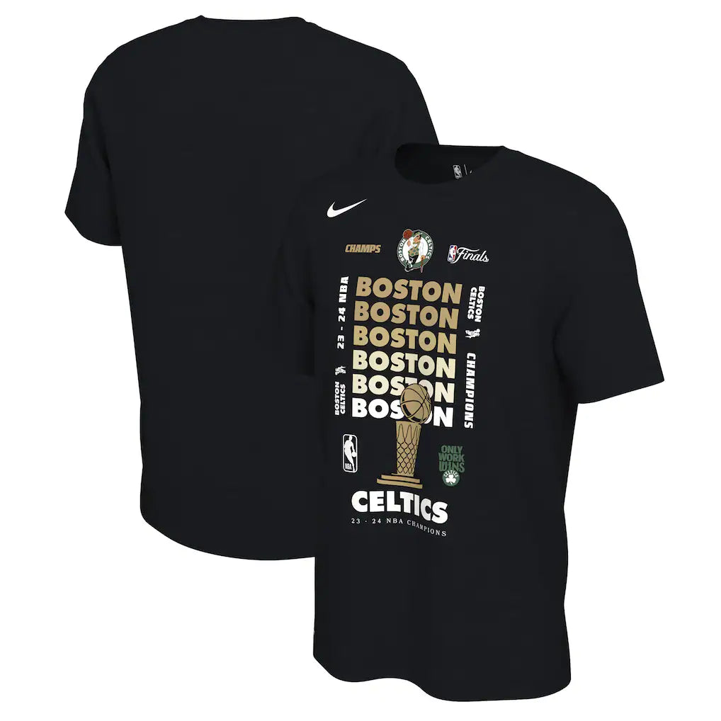 Boston Celtics Nike 2024 NBA Finals Champions Celebration Expressive T-Shirt - Black