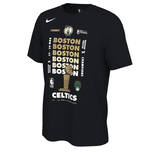 Boston Celtics Nike 2024 NBA Finals Champions Celebration Expressive T-Shirt - Black