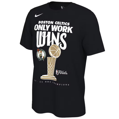 Boston Celtics Nike 2024 NBA Finals Champions Celebration Trophy T-Shirt - Black