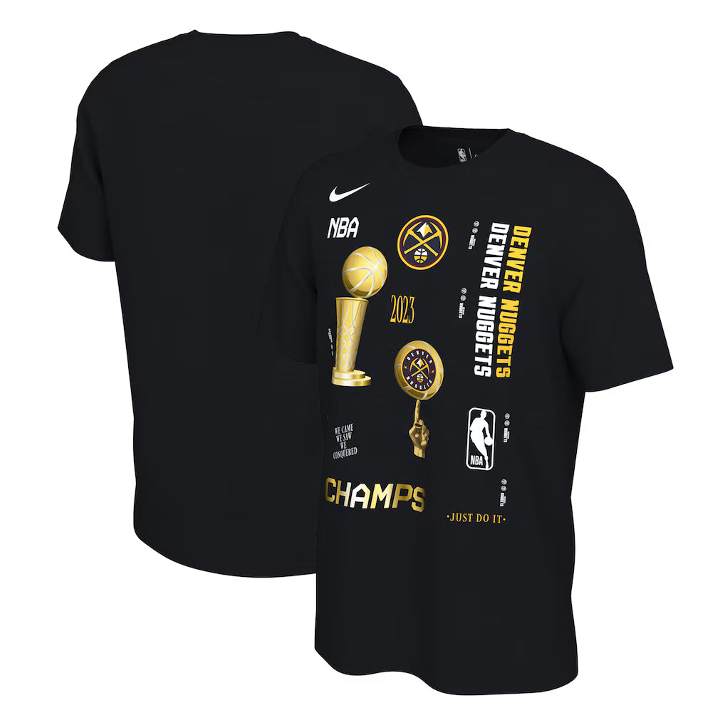 Denver Nuggets Nike 2023 NBA Finals Champions Celebration Expressive T-Shirt - Black
