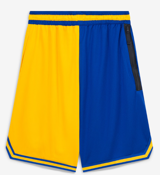 Golden State Warriors Nike Courtside Versus Force Split DNA Performance Shorts - Gold/Royal