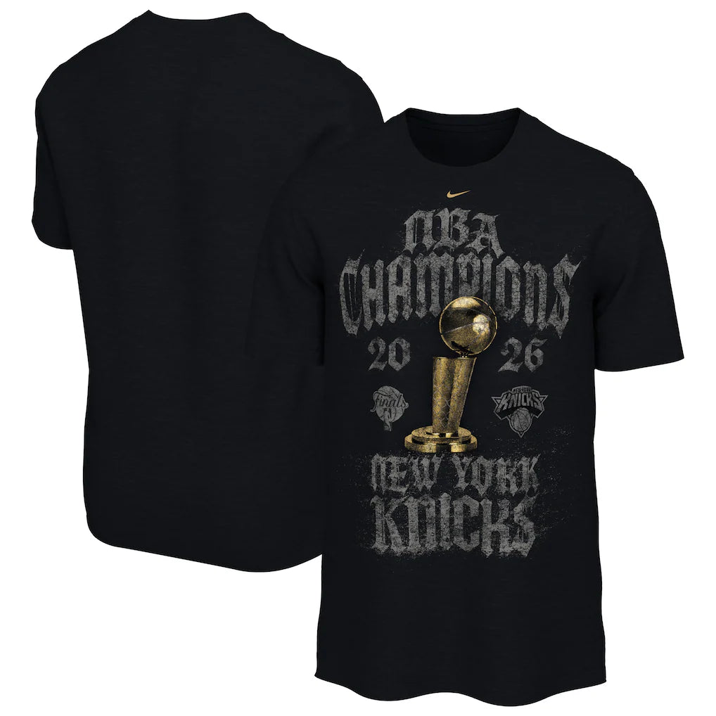 New York Knicks Nike Unisex 2026 NBA Finals Champions Locker Room T-Shirt - Black